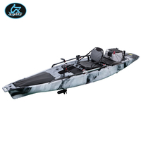 Kayak de pêche mains libres U-boat en promotion pour 1 personne avec pédales, matériaux HDPE et LLDPE, bac à poissons vivants