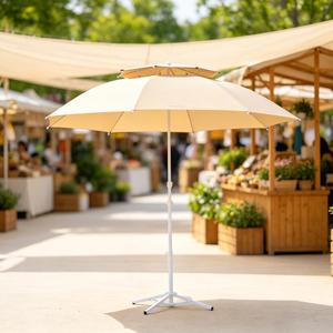 Parasol double toit en fibre de verre, résistant au vent, protection UV, pour jardin, terrasse, café - Product Image 1