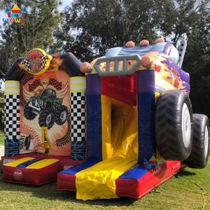 Combo Inflable Hot Wheels Monster Truck Jumper con Tobogán, Juego Inflable de PVC de 8x4x5m para Diversión - Product Image 1