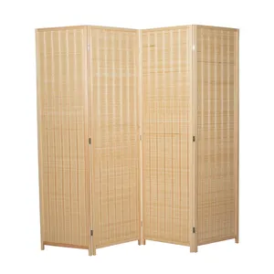 Divisor de tela de bambu para sala de estar, design de tecido natural, dobrável, divisor de privacidade, adequado para sala de estar