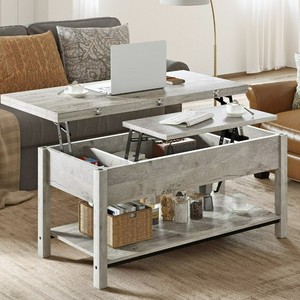 Mesa de centro moderna minimalista de madera con altura ajustable, mesa multifuncional para espacios pequeños. - Product Image 4
