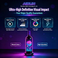 Écran LED flexible personnalisé pour bouteille, IP65, P1.25-P3, affichage LED créatif de forme spéciale pour bar, exposition, publicité de marque