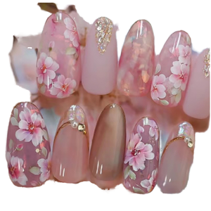 24 Uñas <span class=keywords><strong>Postizas</strong></span> de Estilo Francés en Forma de Almendra, Material ABS, Reutilizables, con <span class=keywords><strong>Pegamento</strong></span> - Product Image 1