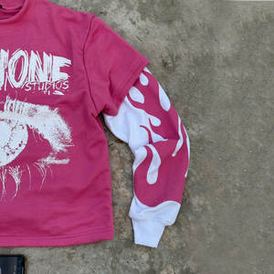 T-shirt décontracté surdimensionné pour homme en polyester/coton à col rond, style streetwear hip-hop, impression numérique, tissu respirant - Product Image 4