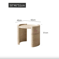 Table d'appoint de luxe table ronde en travertin pour hôtel suite salon ou boutique
