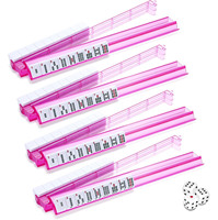 Rangements et poussoirs classiques portables pour Mahjong, Règle de tri et de poussage 2-en-1 pour Mahjong américain, en acrylique transparent, rotative, tout-en-un, 4 couleurs