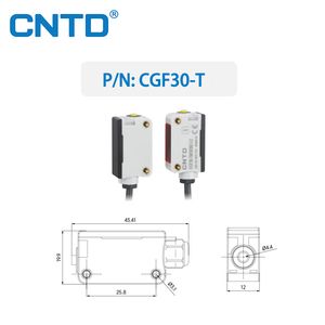 Cntd CGF30-T cảm biến quang điện vuông NPN PNP 10-30vdc điện áp thông qua-bethod Loại cảm biến cho điều khiển công nghiệp IP65 - Product Image 3