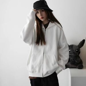 Sweat à capuche unisexe 600 g/m² 100% coton French Terry Blank à fermeture éclair pour le printemps en stock! - Product Image 4