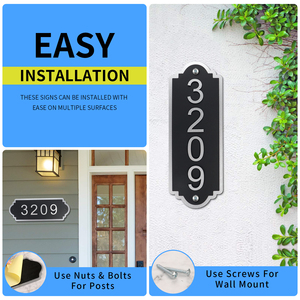Premium Metal <strong>House</strong> <strong>Number</strong> Sign Kit, Customizable 0 - 9 Digits, Stylish For Home/Office Address, Durable &amp; Eye - Catching - Product Image 2