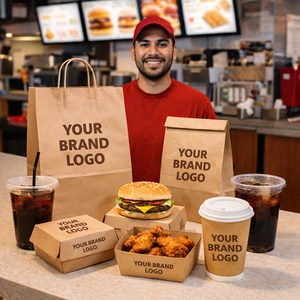 Juego <span class=keywords><strong>de</strong></span> Envases Personalizados para Comida Rápida para Llevar |   Cajas para Pollo Frito, Hamburguesas y Papas Fritas con Bolsa <span class=keywords><strong>de</strong></span> Papel |   Empaquetado OEM <span class=keywords><strong>de</strong></span> Grado Alimenticio - Product Image 2