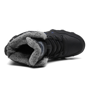 ZINC Men Winter Snow Boots <b>Ankle</b> High Genuine Leather Plush Lining Anti Slip Rubber Outsole Outdoor Warm Boot - Product Image 3
