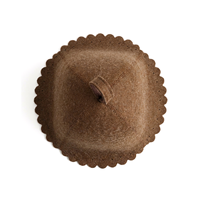 Chapeau de sauna personnalisé en feutre de laine, forme cloche, chapeau de banya, OEM ODM, ourlet festonné, boucle de suspension, pour spa et hammam