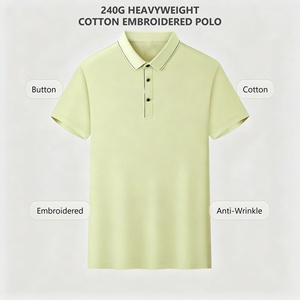 <span class=keywords><strong>Polo</strong></span> da Uomo Premium in Cotone Pesante 240G con Logo Personalizzato, Manica Corta, Anti-Piega, Ricamata, Elegante - Product Image 2