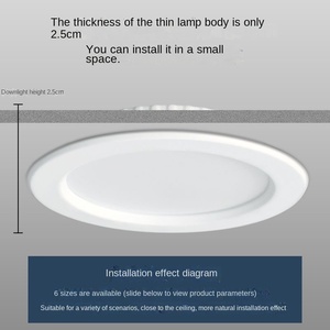 Nhúng Ac220v 12W <span class=keywords><strong>LED</strong></span> Xuống Ánh Sáng Giấu Cài Đặt Hộ Gia Đình Phòng Khách 110Mm Đục Trần Ánh Sáng - Product Image 5