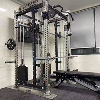 Rack de musculation multifonction Smith 75753.0 avec tubes Q235B, machine à câbles croisés et pile de poids de 140 kg pour salle de sport commerciale
