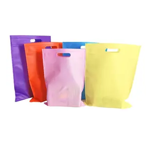 Customer request logo printed D-cut nonwoven bag nonwoven fabric bag 100% pp fabric shopping bag custom laminated nonwoven