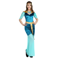 Costume de fête d'Halloween Cléopâtre égyptienne Reine d'Égypte Robe bleue sexy Cosplay Costume de fête de carnaval