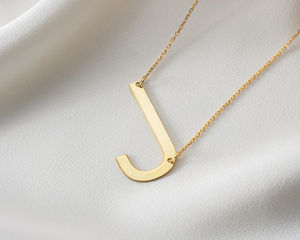 स प्रमाणन वैलेंटाइन डे उपहार कस्टम लेजर उत्कीर्णन स्टेनलेस स्टील सोने की प्लेटिंग बड़े किनारे प्रारंभिक हार - Product Image 6