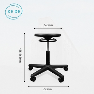 Kede Chiều cao có thể điều chỉnh chống tĩnh điện ghế phòng thí nghiệm di chuyển ghế văn phòng PU dày ghế đệm ghế nha khoa cho bệnh viện hội thảo - Product Image 3