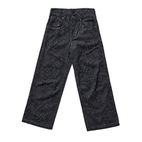 Hot personnalisé imprimé léopard tendance droite jean hommes haute rue punk conception baggy coupe ample jean pantalon