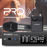 Microphone sans fil UHF STABCL ST-9310 à canal unique, véritable diversité, cravate et portable, avec suppression du bruit, pour utilisation extérieure, en métal