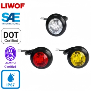 <span class=keywords><strong>Feu</strong></span> de position latéral rond à LED ERA IP67 SAE DOT 3/4 pouce avec câble pour camion, <span class=keywords><strong>remorque</strong></span>, camping-car et bateau - Product Image 1