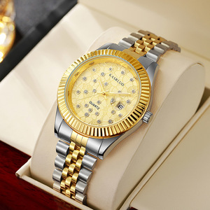 Reloj de Pulsera de Acero Inoxidable <span class=keywords><strong>Formal</strong></span> para Hombre y Mujer, Estilo Ejecutivo, con Manecillas Doradas y Opción Personalizable - Product Image 4