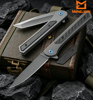 Couteau pliant portable en acier inoxydable, couteau de poche EDC personnalisé OEM, couteau de plein air