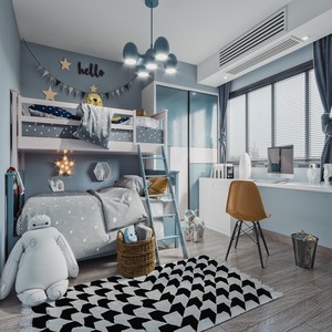 Armoire sur mesure double BALOM pour chambre à coucher, avec double rangement et double design, pour garçons et filles jumeaux - Product Image 3