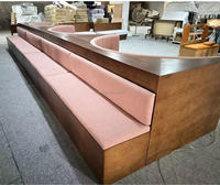 Meubles de restaurant sur mesure en forme de U, table et chaises de café de luxe, meubles en bois massif, usage commercial