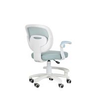 Chaise d'étude pour enfants en maille bleu clair, réglable en hauteur, ergonomique, pivotante, avec repose-pieds et roulettes