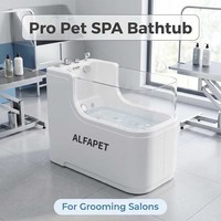 Baignoire Spa pour Animaux ALFAPET R-04 avec Massage à Bulles, Ozone, LED, en Acrylique, pour Toilettage des Races Géantes