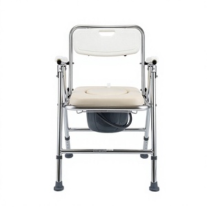 Aluminum Alloy <b>Commode</b> Chair <b>Folding</b> Lightweight Non Slip For Elderly Pregnant Disabled Hospital Use - Product Image 5
