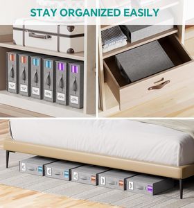 Kuyue Tấm Ga Trải Giường <span class=keywords><strong>Organizer</strong></span> Cho Linen Tủ Quần Áo Tổ Chức Và Lưu Trữ, Có Thể Gập Lại Tấm Lưu Trữ Hộp Màu Xanh Oxford Quần Áo Tổ Chức - Product Image 6