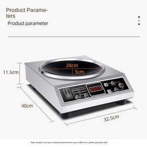 Estufa de Inducción Independiente para Hoteles, Restaurantes y Servicios de Catering, con Dos Quemadores Cóncavos, 3000-3999W, Cuerpo de Acero Inoxidable Resistente al Agua, Control Táctil - Product Image 6