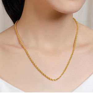 Collar de Mujer de Alta Calidad para Compromiso, Boda, Fiesta, Regalo de Navidad, Cadena de Eslabones, Joyería de Oro de Moda, Oro Sólido de 18K - Product Image 5