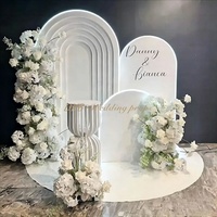 BK-147 Venta al por mayor del fabricante: Suministros de decoración para eventos, Panel de fondo de arco blanco, Soporte de arco redondo para escenario de bodas