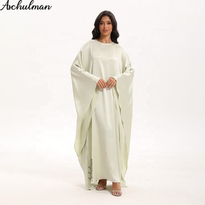 Aschulman Custom Design islamico vestito di abbigliamento musulmano tinta unita <span class=keywords><strong>pipistrello</strong></span> ala modesti abiti da donna Batwing Abaya abiti - Product Image 2