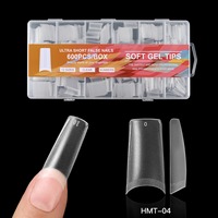 600 pièces Gel X Kit d'ongles conseils Extra court carré presse sur ongles Extension mat clair 12 tailles Gel doux faux ongles Art conseils