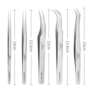 Pinzas para extensión de pestañas, kit de extensión de pestañas de alta precisión, juego de herramientas de injerto, pinzas de plumas de delfín para principiantes. - Product Image 4