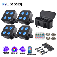 1PCS IR4 Mini 4x12W Projecteurs sans fil à piles pour DJ, Lumières PAR, Contrôle par application, pour Mariages, Fêtes, Événements, Scènes