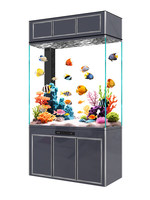 Aquarium de style meuble d'entrée, design vertical intégré moderne, rectangulaire, pour salon et bureau, avec fonction de séparation