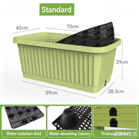 Jardinière rectangulaire en plastique PP blanc crème, moulée par injection, avec grille, légère et durable, pour légumes et fleurs