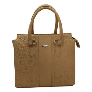 Bolso de Mano de Cuero PU para Mujer Camila, Gran Capacidad, Cierre de Solapa Clásico, Decoración Bordada, Patrón de Rayas, Uso Diario - Product Image 1