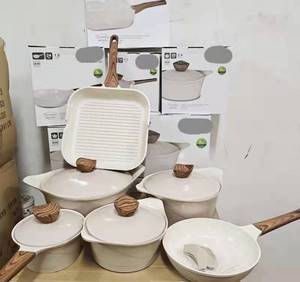 <span class=keywords><strong>Neoflam</strong></span>-Olla de recubrimiento antiadherente, 12 unidades, cubierta de cerámica blanca para arroz, cocina de gas para el hogar - Product Image 5