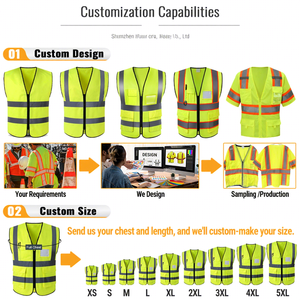 Chaleco de Seguridad Reflectante ANSI Clase 2, Impermeable, Alta Visibilidad Nocturna, Amarillo, para Trabajos de Seguridad, Tráfico, Construcción, Ingenieros, YUKARI - Product Image 3