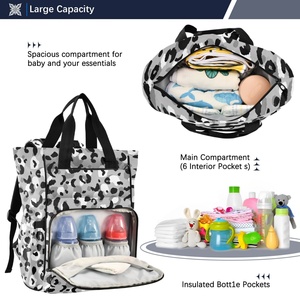 Large Capacity Custom Design Leopard Waterproof Women Mommy Bag Baby <b>Diaper</b> <b>Caddy</b> Maternity <b>Diaper</b> Bag Backpack with Logo - Product Image 5