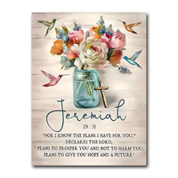 Vente en gros d'art mural chrétien de ferme Écritures bibliques Images florales Impression sur toile Décoration intérieure pour les ménages religieux