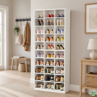 Meuble à chaussures en MDF, design moderne et minimaliste, grand cube de rangement pour chaussures, grande capacité, compartiments ouverts pour différents types de chaussures