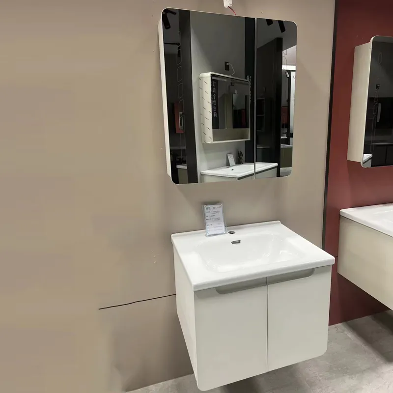 2024 New Arrive 60cm Plywood Bathroom cabinet with Basin LED Mirror Bathroom Vanity